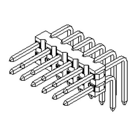 Molex Board Connector, 12 Contact(S), 2 Row(S), Male, Right Angle, 0.1 Inch Pitch, Solder Terminal, 10894122